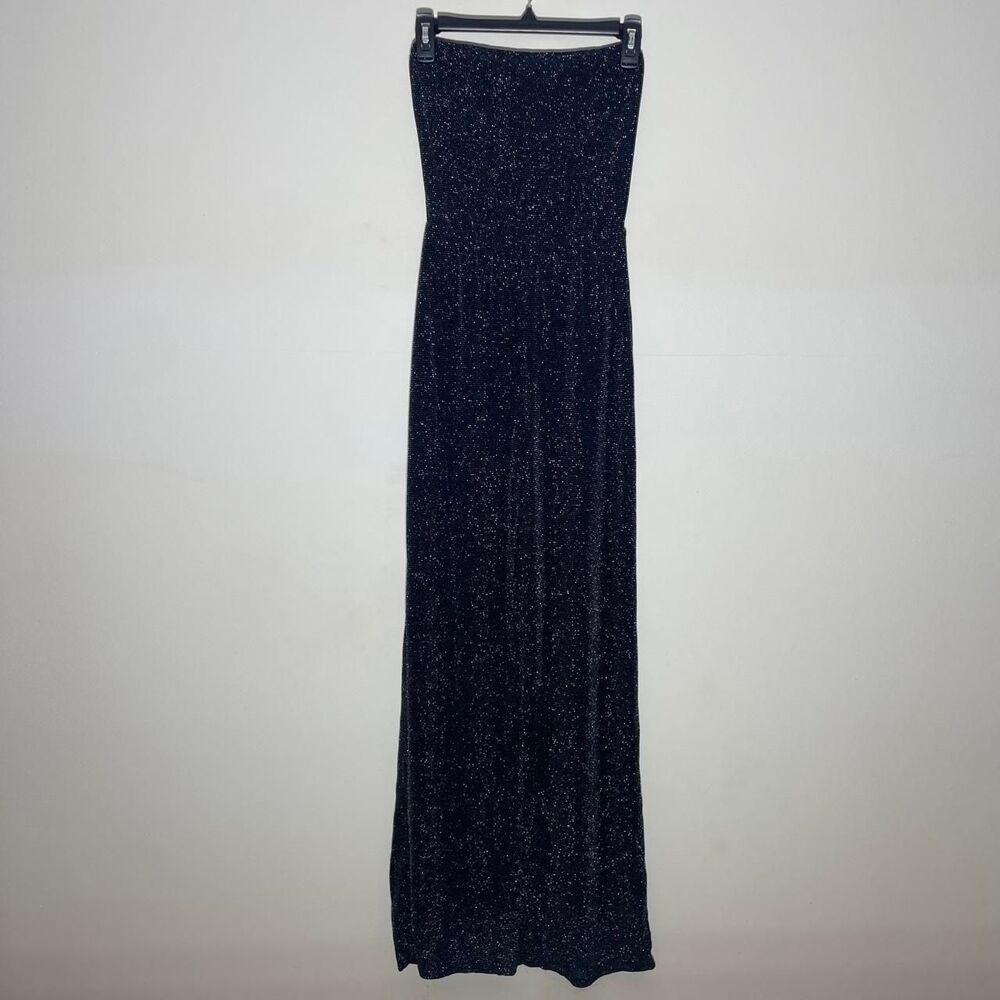 Boohoo Women's Black and Silver Jumpsuit